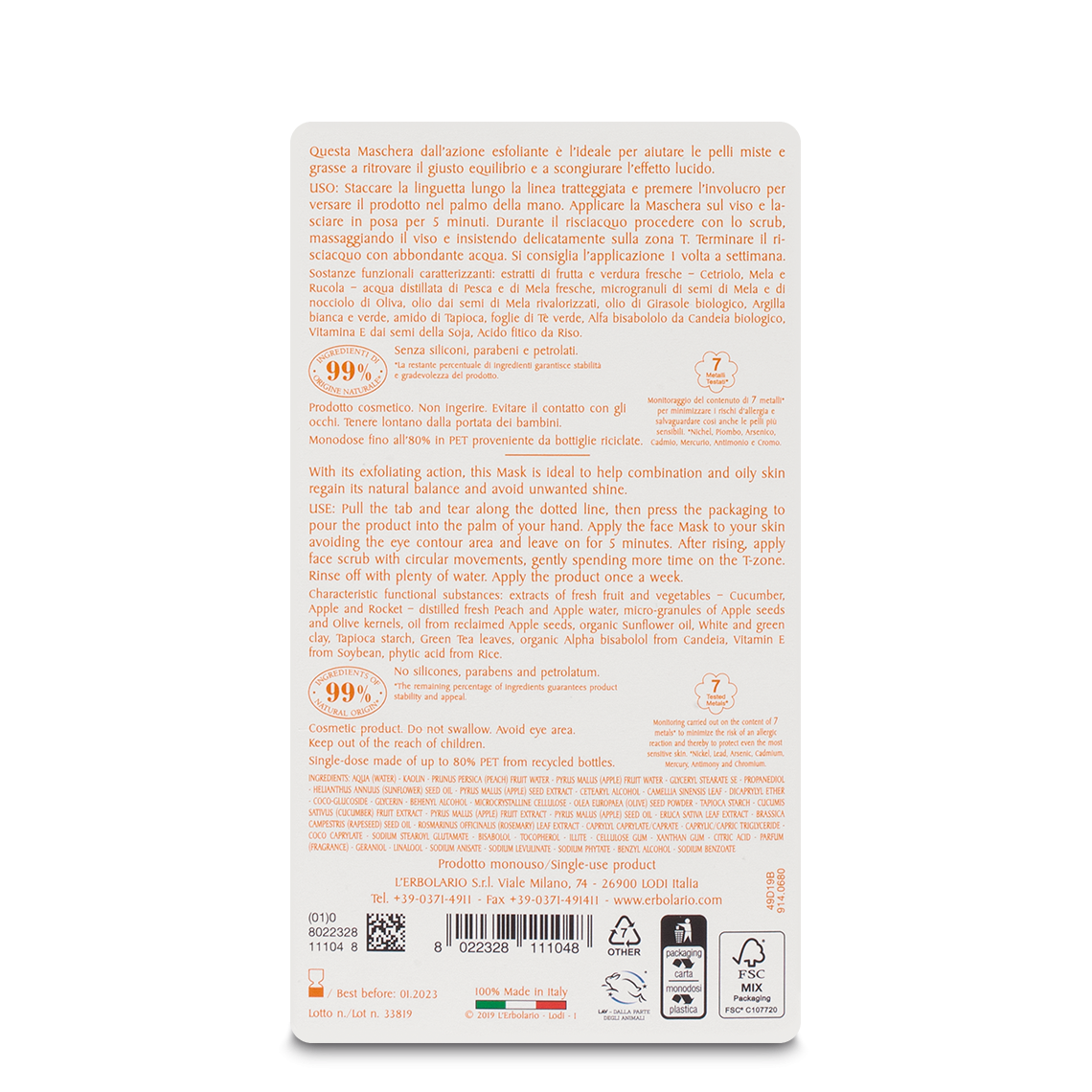 L'erbolario Maschera Scrub Viso Purificante I Colori dell'Orto Hotsell