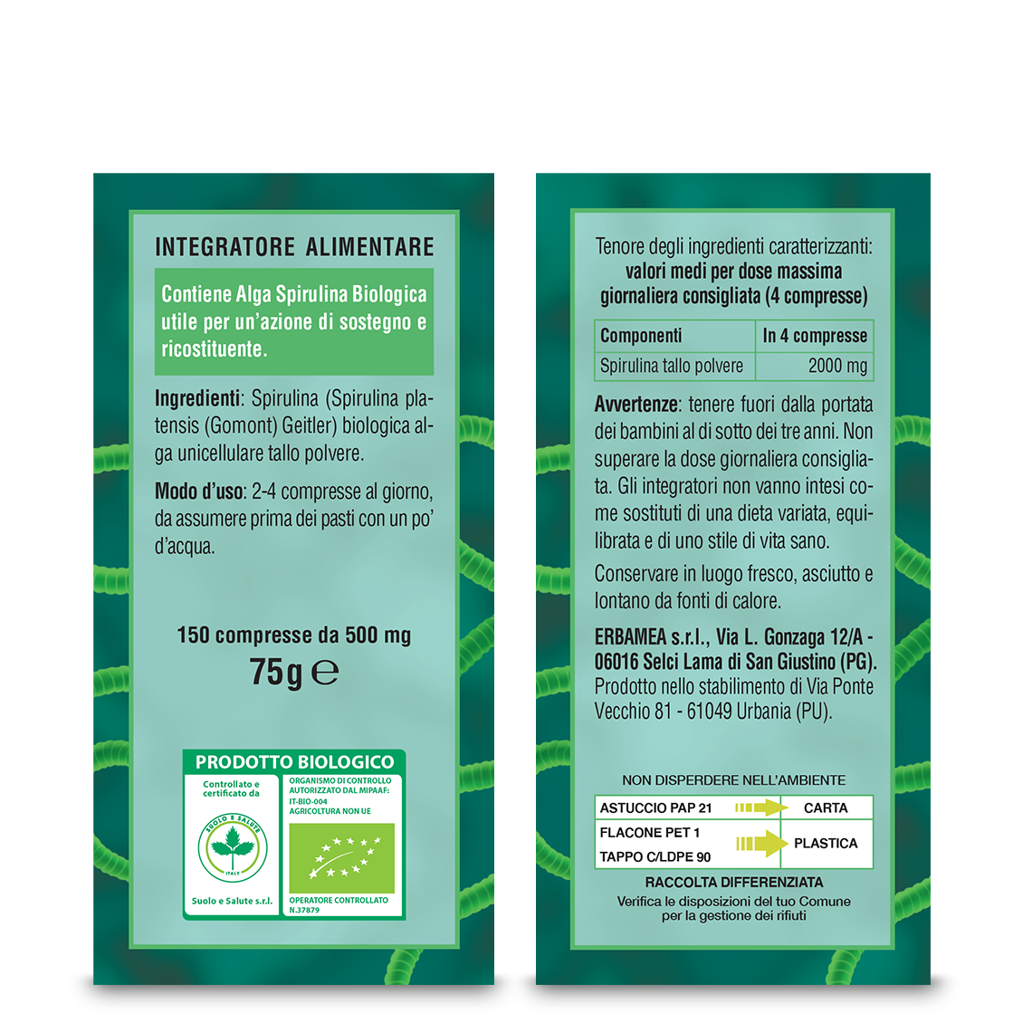 L'erbolario Integratore Spirulina Biologica In Linea