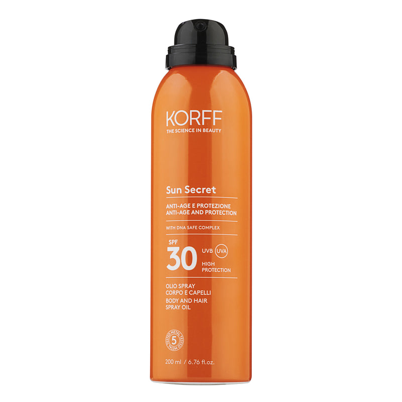 Korff Sun secret olio spray corpo e capelli spf30 Nuova