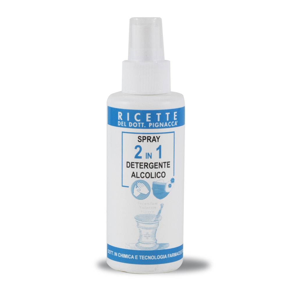 Pilogen Carezza Spray 2 in 1 Detergente Alcolico Mani e Mascherina 100 ml - Ricette del Dottor Pignacca Soddisfazione Garantita