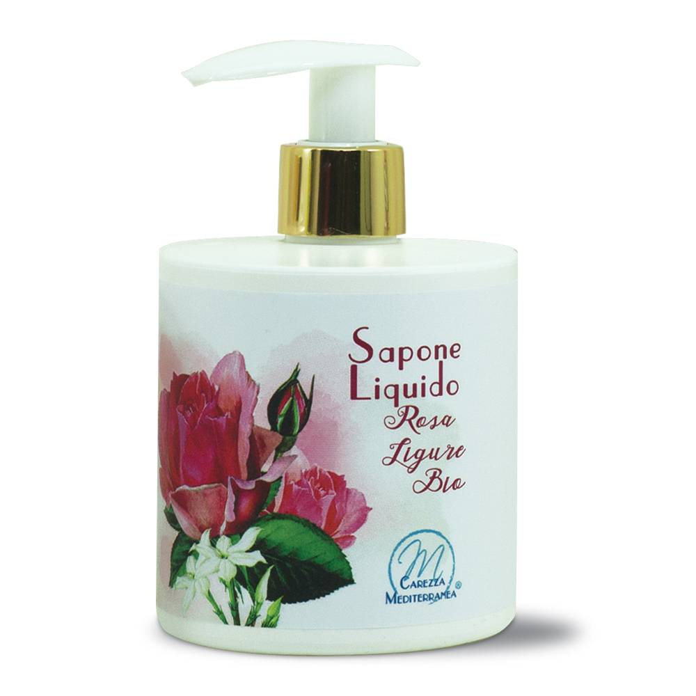 Pilogen Carezza Sapone Liquido alla Rosa Ligure BIO 350ml - Carezza Mediterranea Vendita Economica