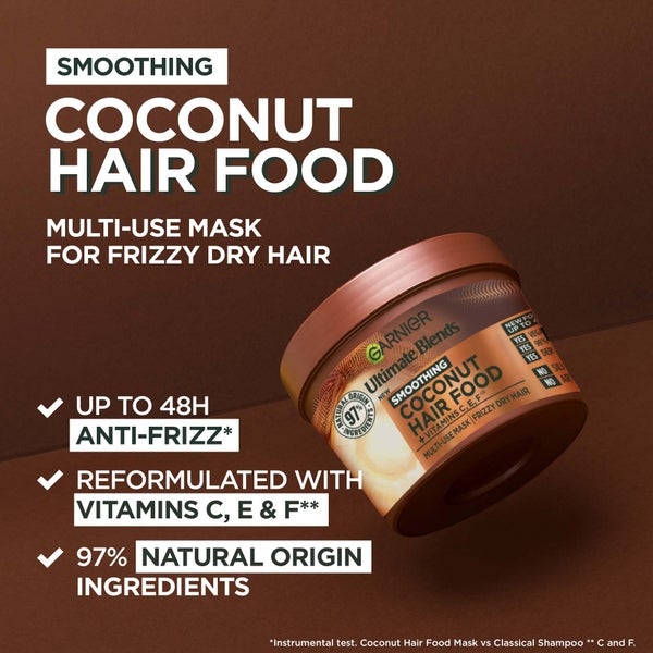 Garnier Garnier Ultimate Blends Hair Food Coconut Oil 3-in-1 Frizzy Hair Mask Treatment 390ml Saldi