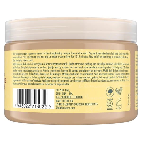 SheaMoisture Shea Moisture trattamento in maschera rinforzante e riparatrice all'olio di ricino nero giamaicano 340 g Negozio
