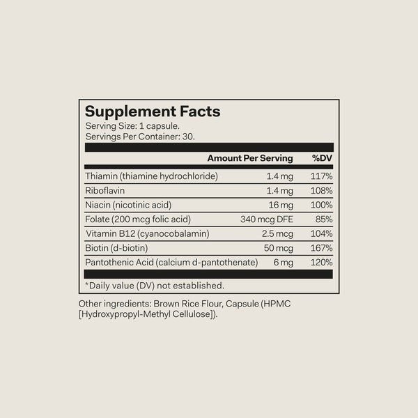 The Nue Co. The Nue Co. Vitamin B Supplement To Improve Energy (30 Capsules) Economico