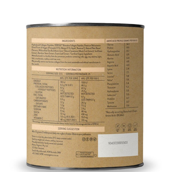 Nutra Organics Nutra Organics Collagen Beauty - Tropical 300g Saldi