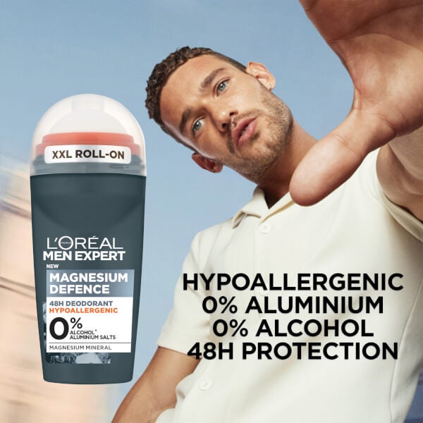 Lu0027Oréal Paris Men Expert L'Oréal Paris Men Expert Magnesium Defence Hypoallergenic 48 Hour Roll-On Deodorant 50ml Saldi