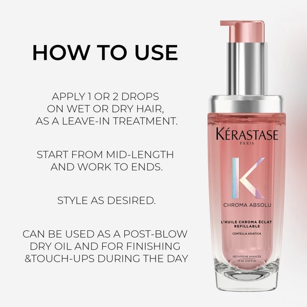 Kerastase Kérastase Chroma Absolu Refillable Hair Oil 75ml And 30ml Duo For Colour Treated Hair 50% di sconto per tempo limitato