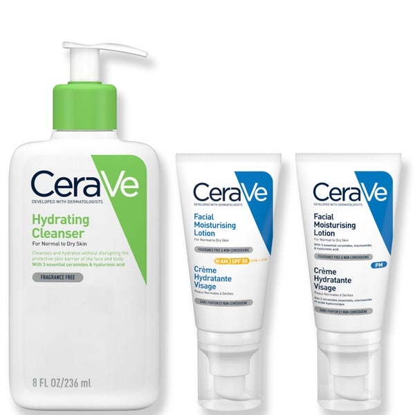 CeraVe CeraVe Exclusive Skincare Routine Simplified Set for Face Cleansing & Moisturising with Hyaluronic Acid SPF & Niacinamide Shopping Online