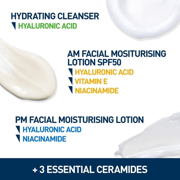 CeraVe CeraVe Exclusive Skincare Routine Simplified Set for Face Cleansing & Moisturising with Hyaluronic Acid SPF & Niacinamide Shopping Online