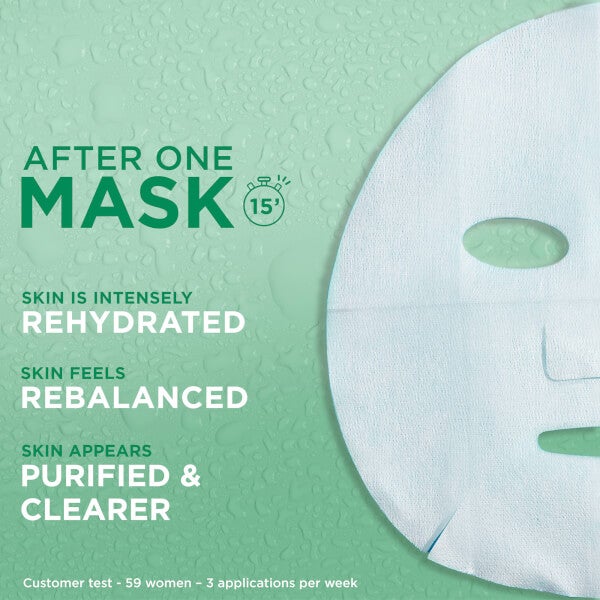 Garnier Garnier Moisture Bomb Green Tea Hydrating Face Sheet Mask for Combination Skin 32g Solo un giorno rimasto