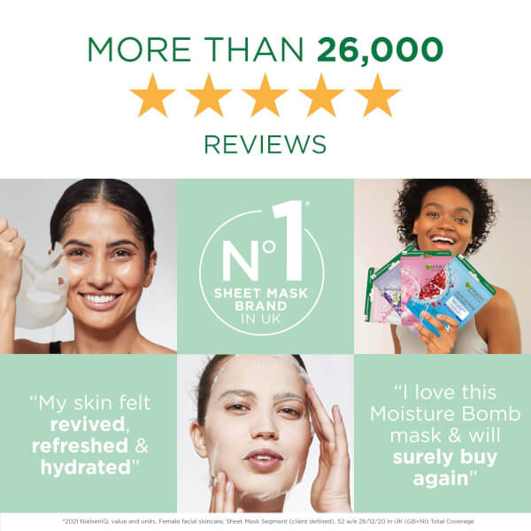 Garnier Garnier Moisture Bomb Green Tea Hydrating Face Sheet Mask for Combination Skin 32g Solo un giorno rimasto
