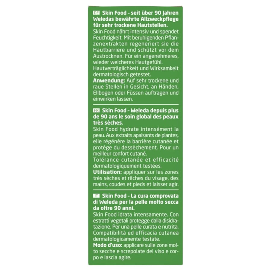 Weleda Intensive care Trattamento intensivo ricco per pelli molto secche e ruvide Skin Food Pezzi Unici