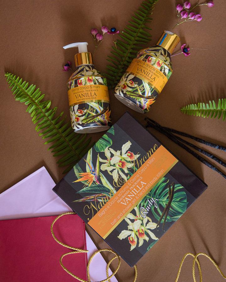 Rudy Profumi Scatola regalo con Crema Corpo & Mani + Bagno & Doccia Schiuma 250 mLNature&AromeLinea Vanilla Promozione Limitata